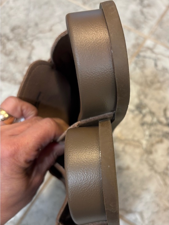 Project Cloud 100% Genuine Leather Womens Clogs Memory Foam Mule Sz 8  Tan